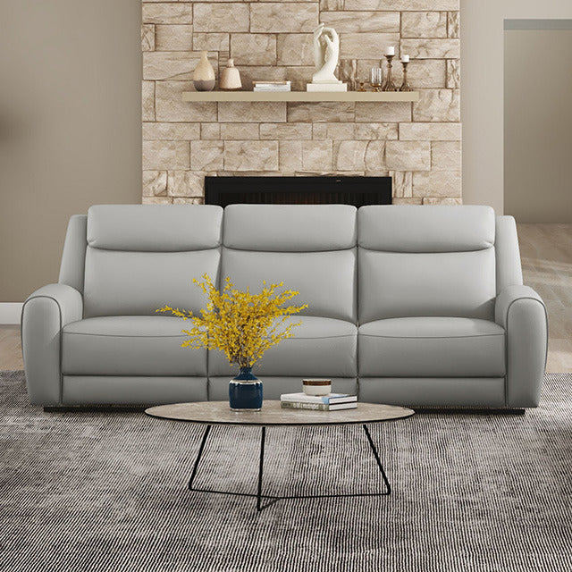 Jacobus Manual Recliner Sofa, Light Gray