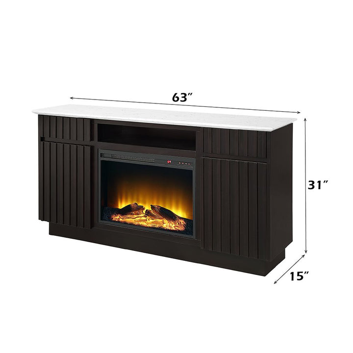 Jaramillo Server with Natural Marble Top &amp; Fireplace