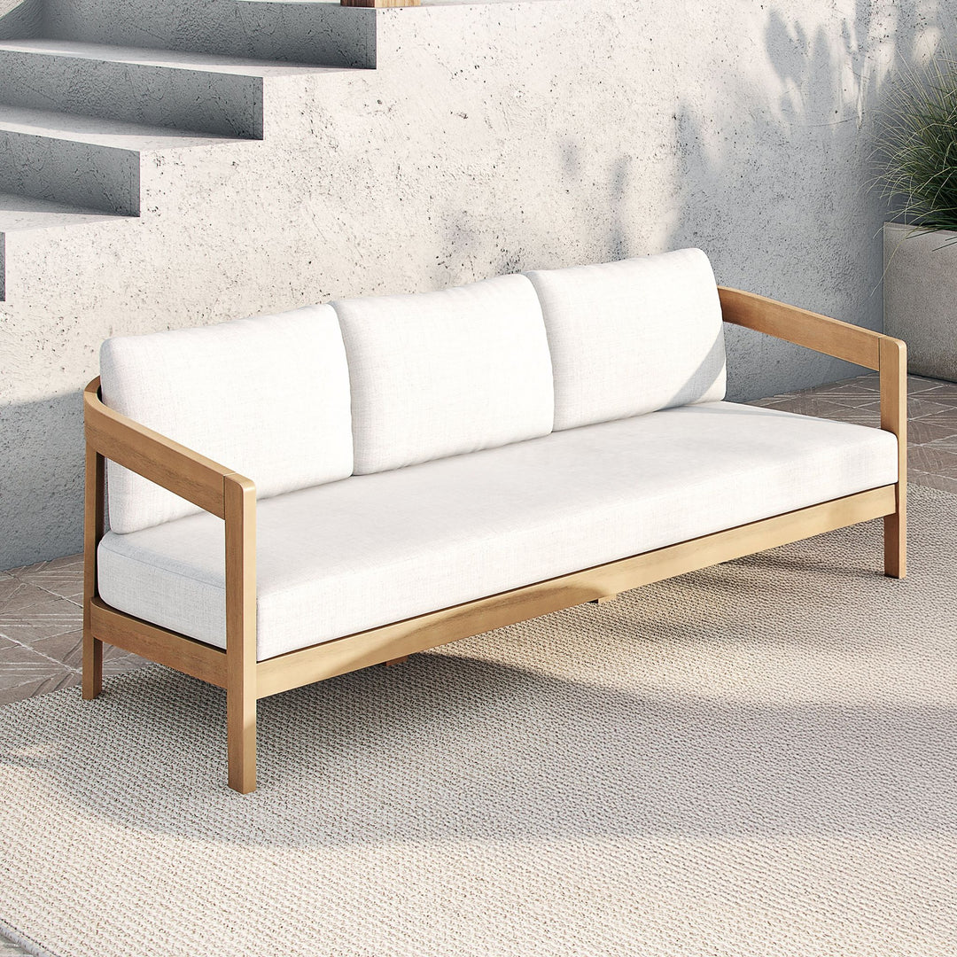 Wesley Patio Sofa, W/ White Cushions