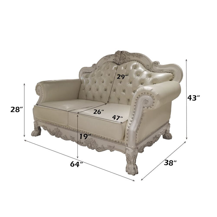 Dresden Loveseat W/3 Pillows – dimensions diagram