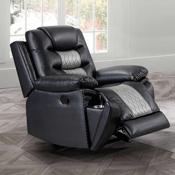 Nikko Glider Recliner-Black/gray