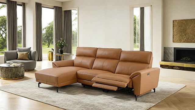 Theola Power Sectional, Left Chaise, Brown Clay - view 4