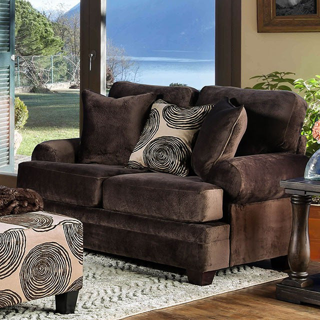 Bonaventura Love Seat, Brown