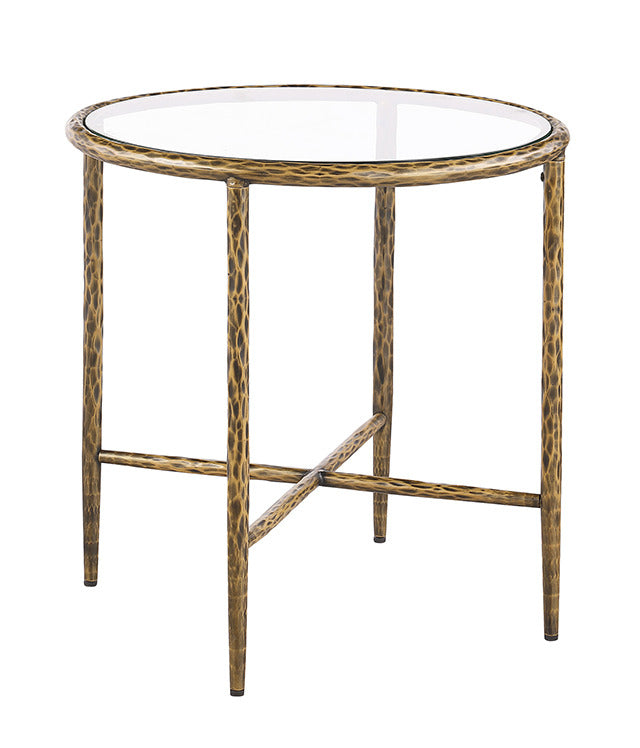 Talva End Table, Matte Gold