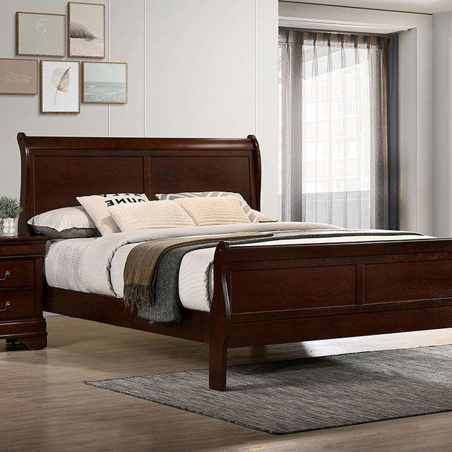 Louis Philippe 5 Pc Queen Bedroom Set, Dark Cherry