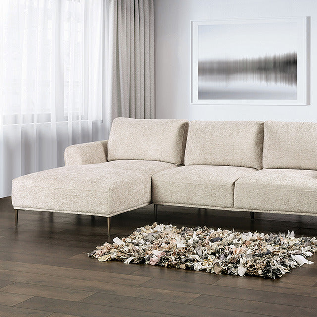 Gladbach Sectional, Left Chaise, Light Brown
