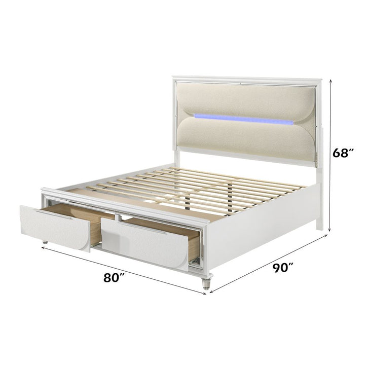 Tarian Eastern King Bed with LED &amp; Storage