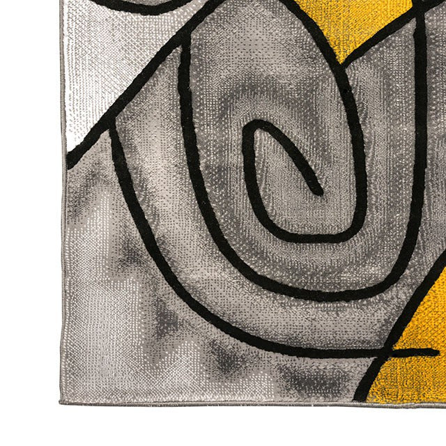 Sivas Area Rug, Charcoal/Yellow - view 3