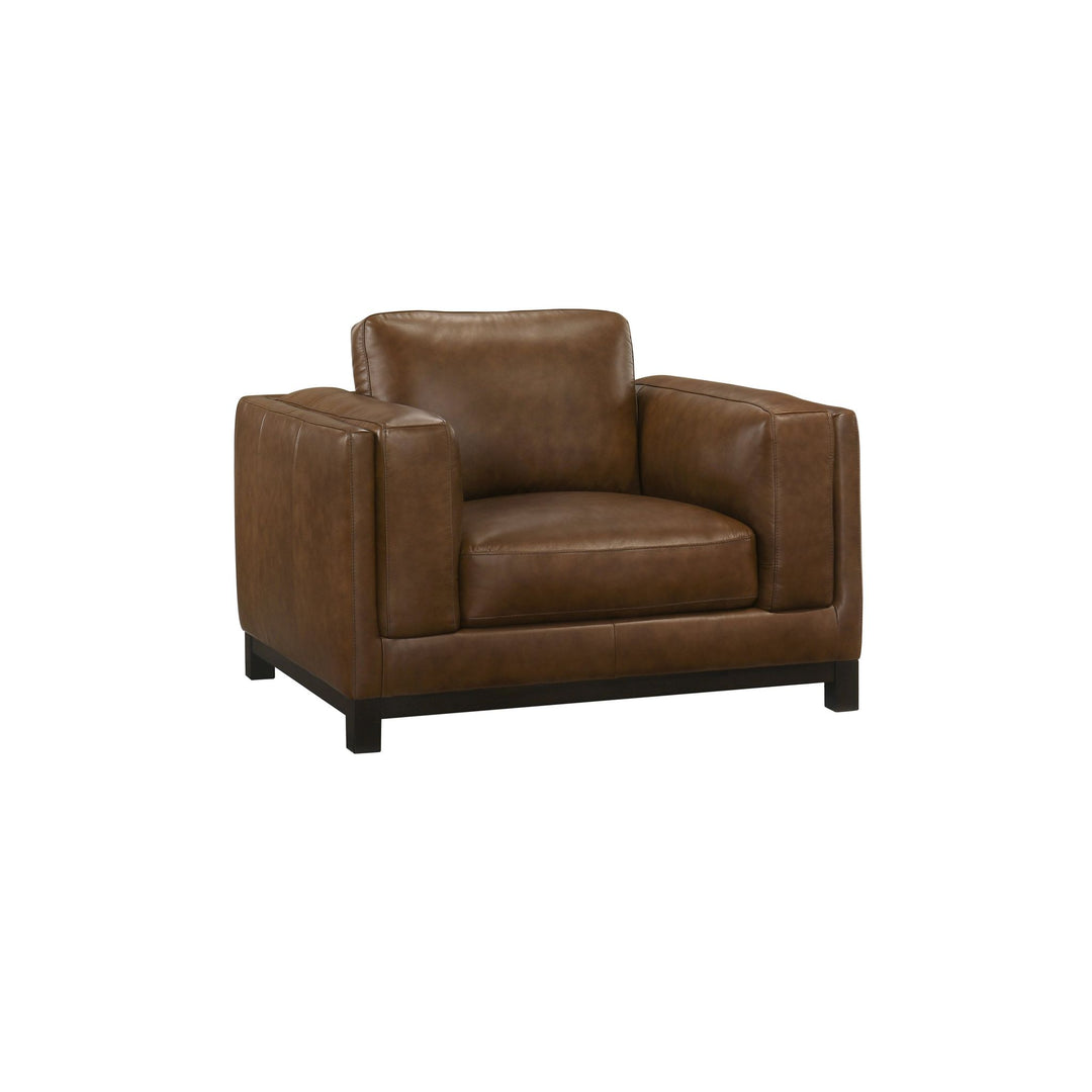 Sayer Leather Chair-Brown