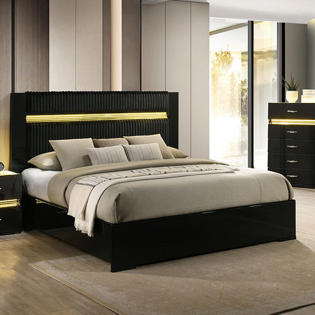 Lucida 5 Pc. Queen Bedroom Set, Black - view 3