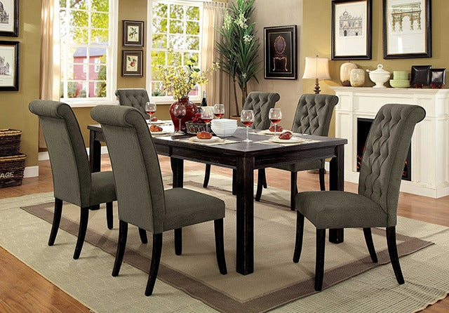 Sania 7 Pc Dining Table Set, Antique Black/Gray - view 2