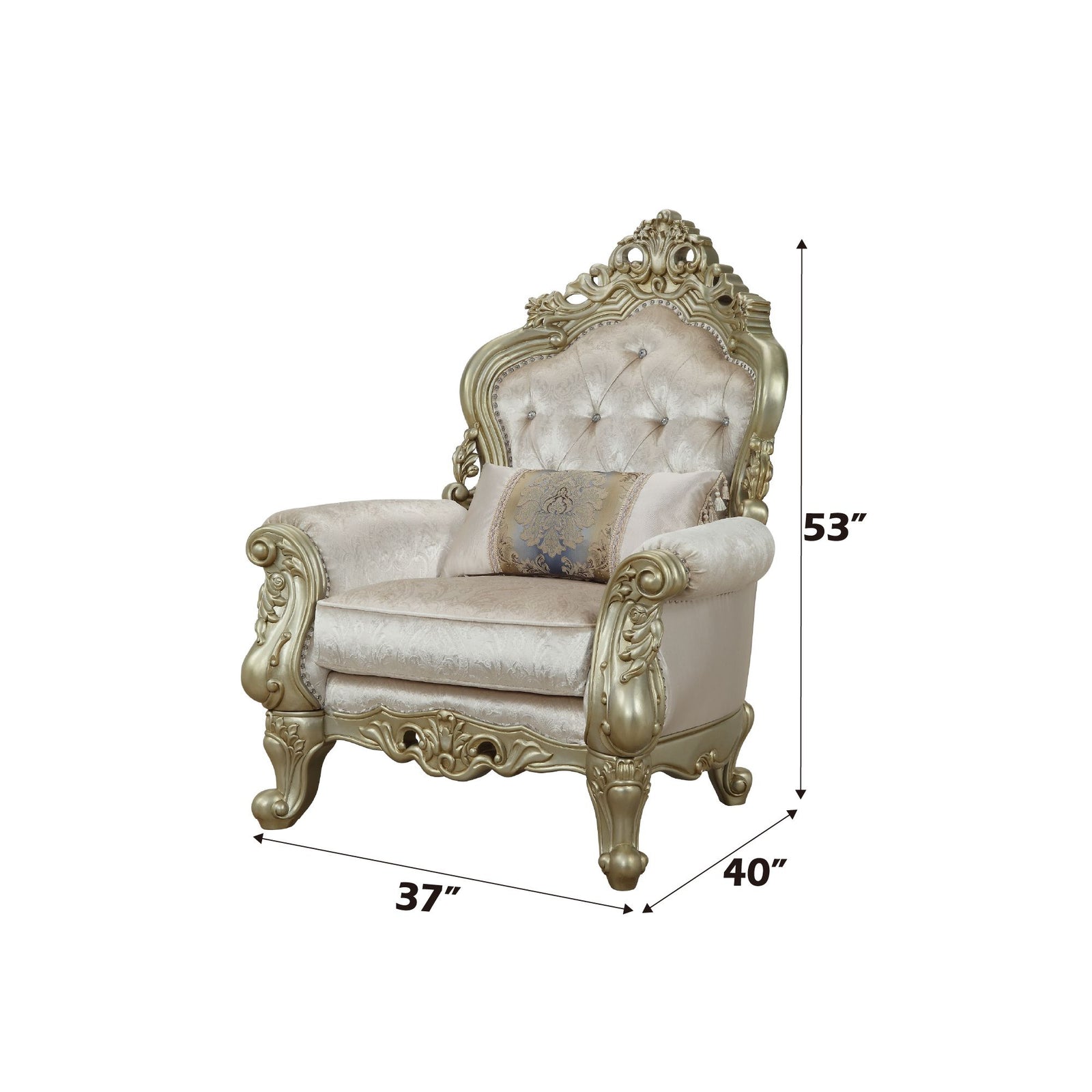 Gorsedd Chair W/Pillow – dimensions diagram