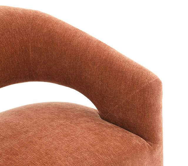 Tresa Arm Chair with Casters, Rustic Orange - view 3