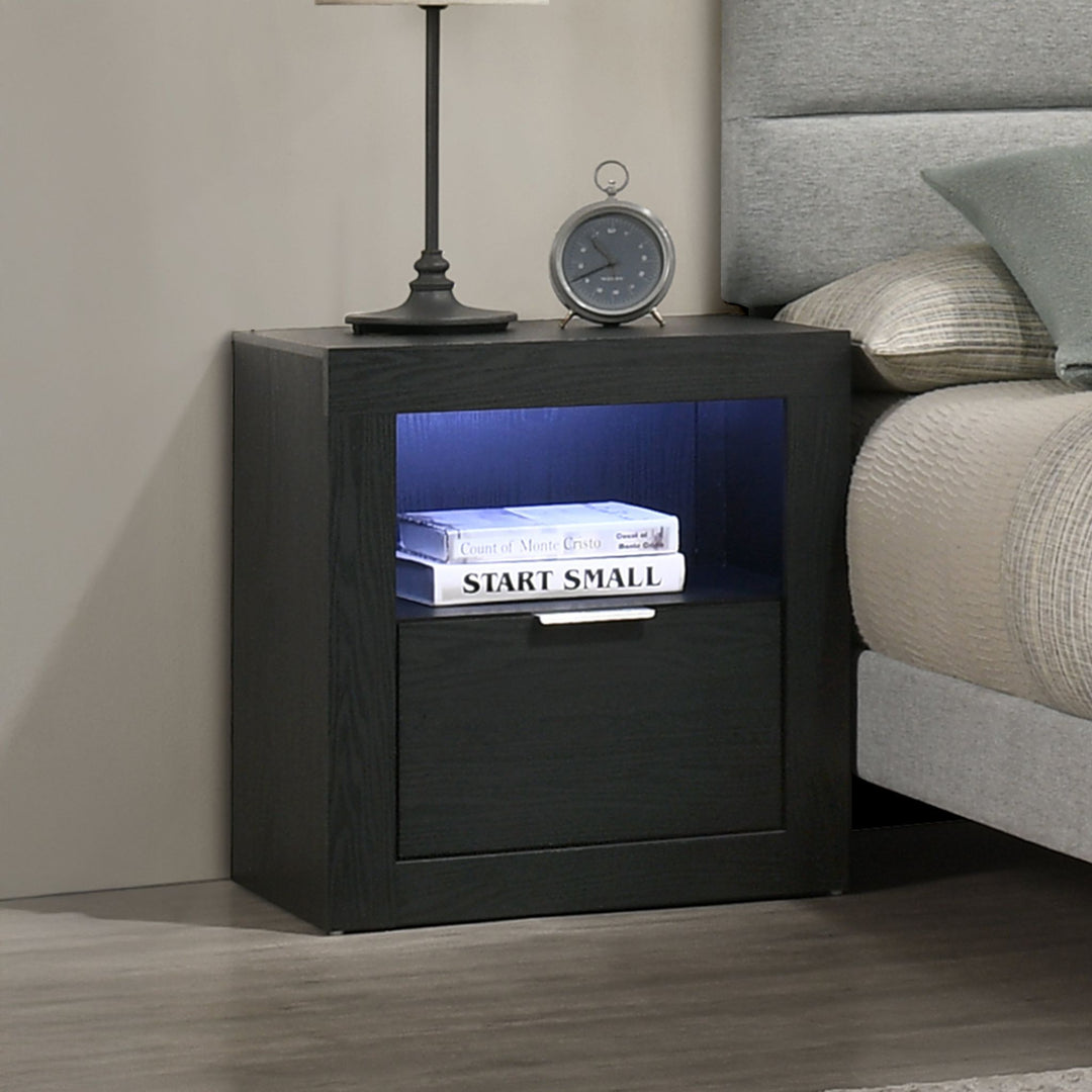 Asher Nightstand W/led Light-Smoke