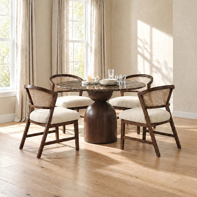 Cirava 5 Pc. Dining Table Set, Dark Brown/Walnut - view 3