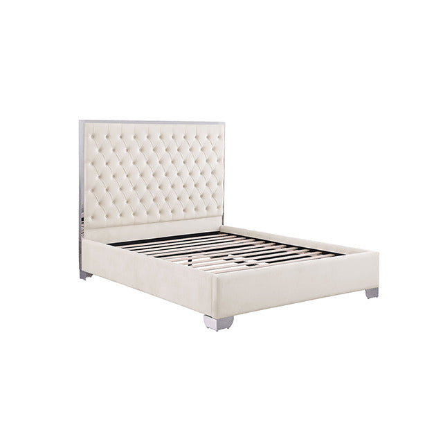 Vastano Bed, White/Chrome