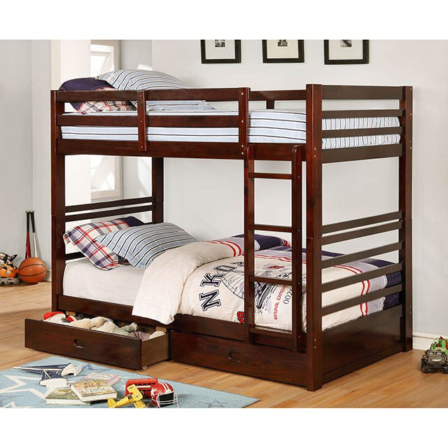 California Twin/Twin Bunk Bed, Dark Walnut - view 2