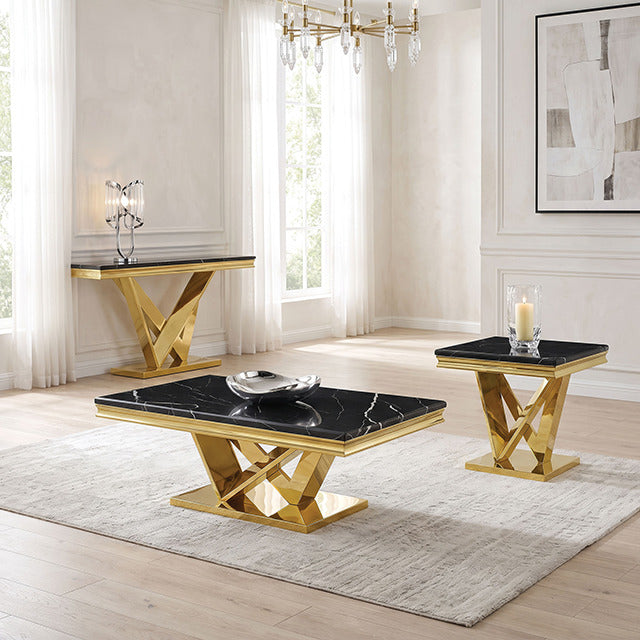 Villarsglane Sofa Table, Beige/Gold - view 6