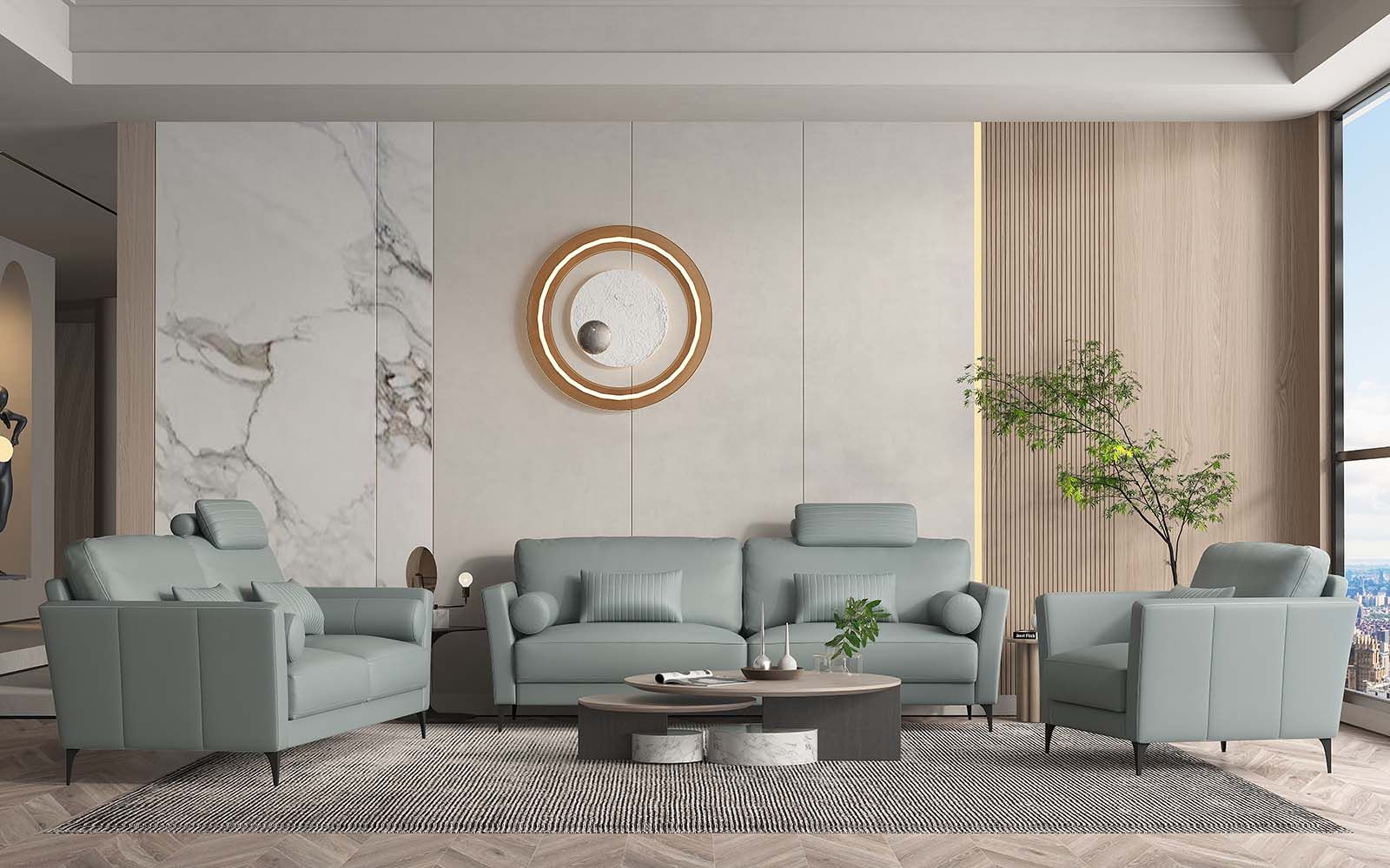Tussio Loveseat W/5 Pillows