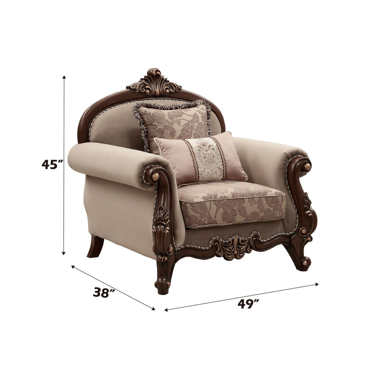 Mehadi Chair W/2 Pillows – dimensions diagram
