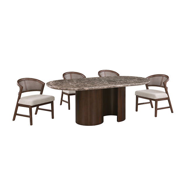 Narvik 5 Pc. Dining Table Set, Dark Brown/Walnut - view 2