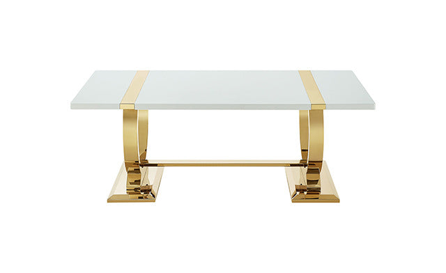 Horve Coffee Table, Gold/White - view 2