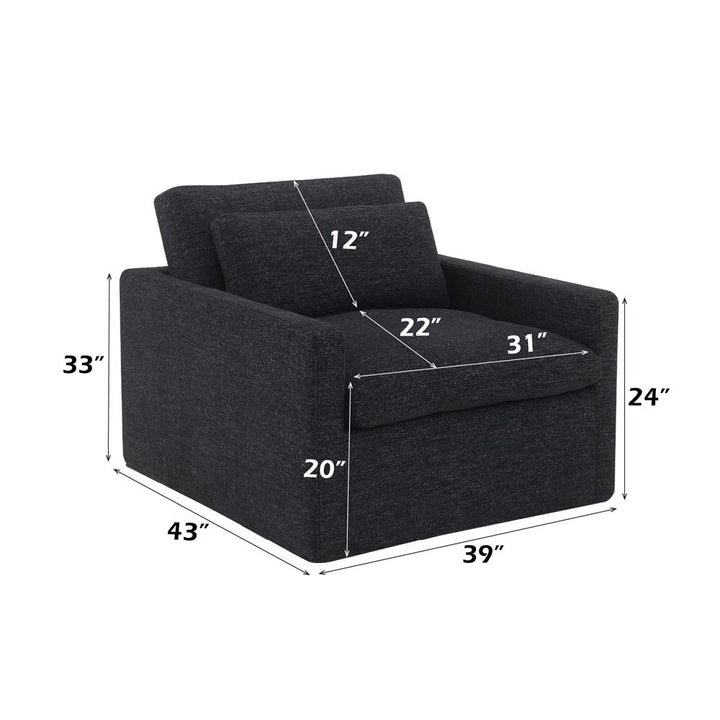 Frederick SWIVEL CHAIR W/PILLOW – dimensions diagram