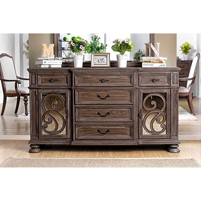 Arcadia 9 Pc Dining Table Set, Rustic Natural Tone/Ivory - view 4
