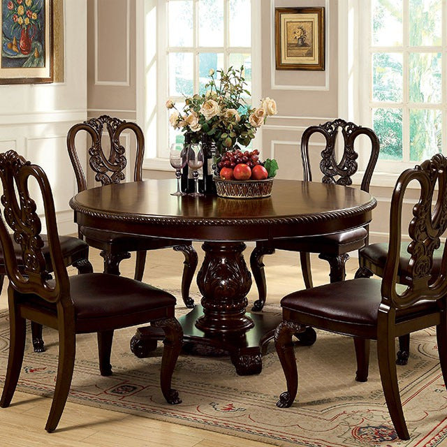 Bellagio 7 Pc Dining Table Set, Brown Cherry