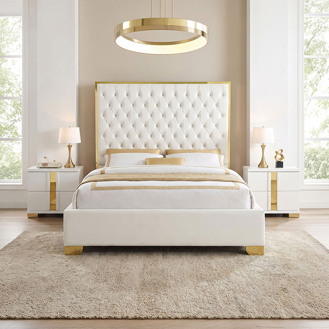 Vastano Bed, Gold/White - view 5