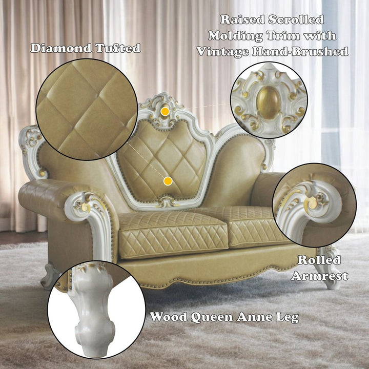 Picardy Loveseat W/3 Pillows – features callout