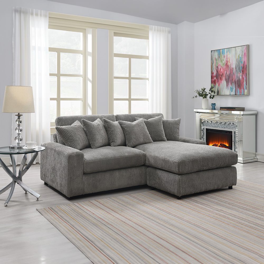Tavia Reversible Sectional Sofa with 6 Pillows
