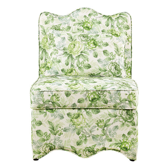 Hemsworth Accent Chair, Seaside Cabbage Rose Green/White - view 2