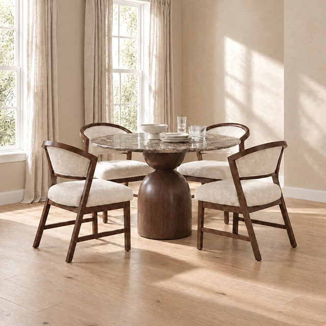 Cirava 5 Pc. Dining Table Set, Dark Brown/Walnut - view 3