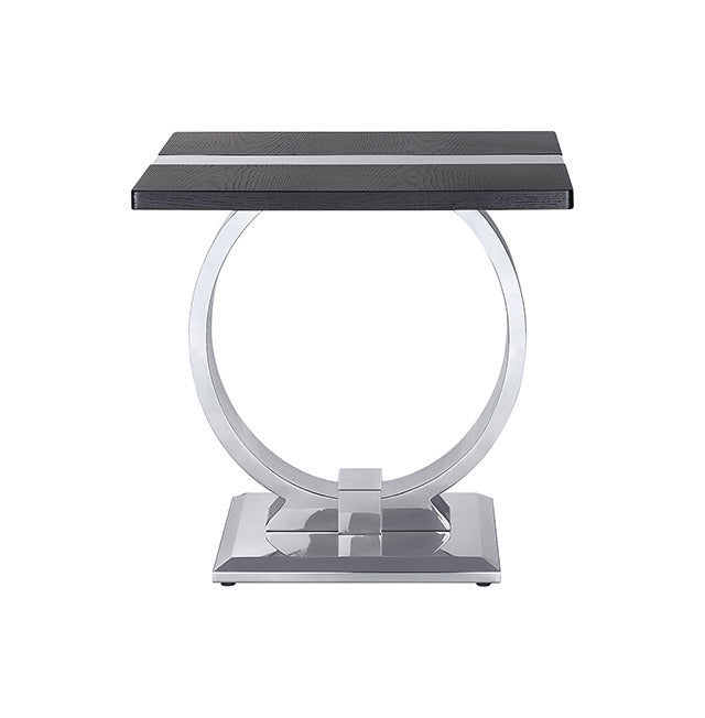 Horsham End Table, Silver/Black - view 3