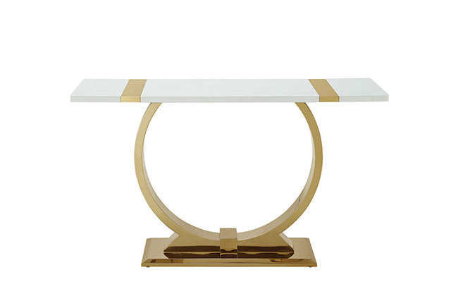 Horve Sofa Table, Gold/White - view 2