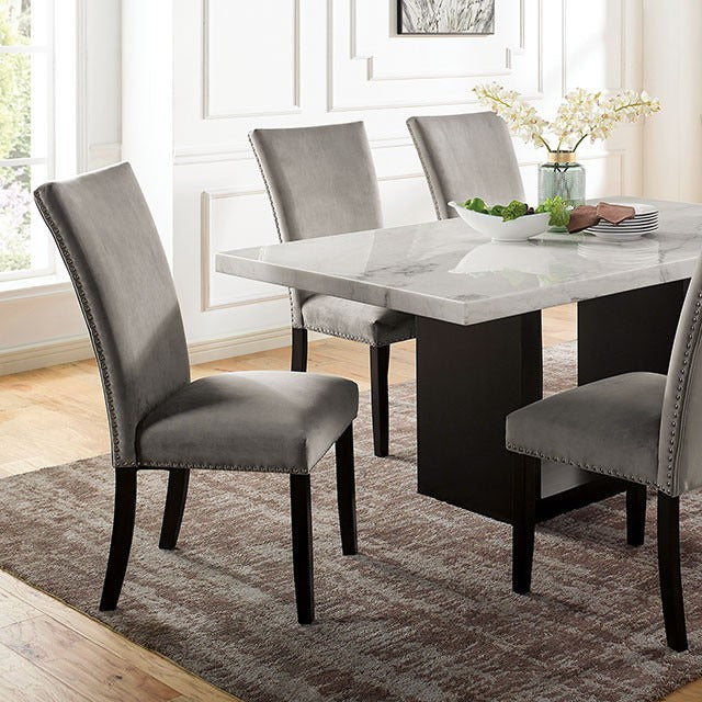 Kian 7 Pc Dining Table Set, Black/White