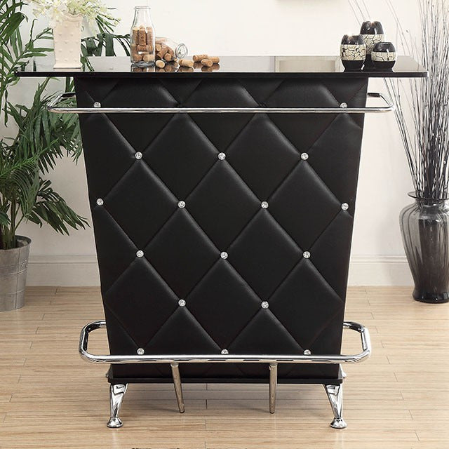 Fuero Bar Table, Black/Chrome