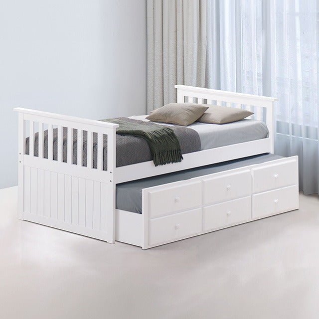 Clemens Captain Bed, White