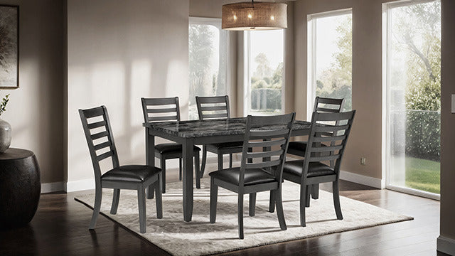 Adia 7 Pc. Dinning Table Set, Dark Gray - view 4