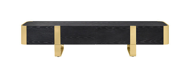 Leknes Tv Stand Black W/ Gold Frame - view 2