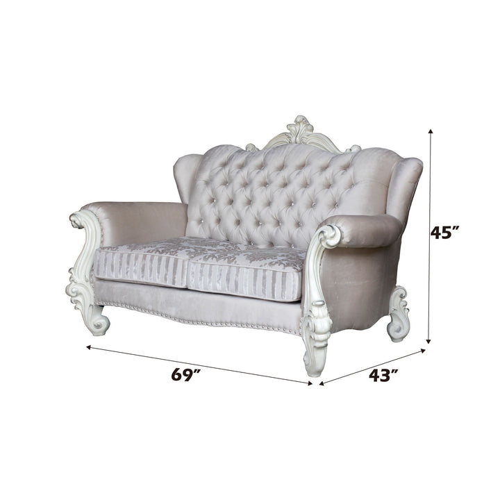 Versailles Loveseat W/3 Pillows – dimensions diagram