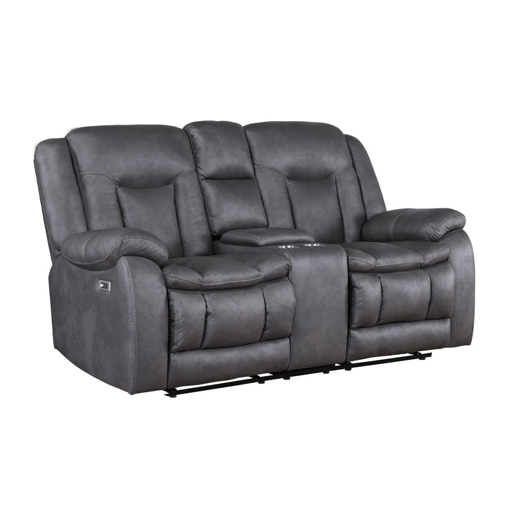 Morello  Console Loveseat W/pwr Fr-Gray