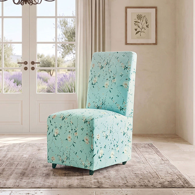 Durham Dining Chair W/ 4 Casters, Chinoiserie Light Teal/Pink - view 6