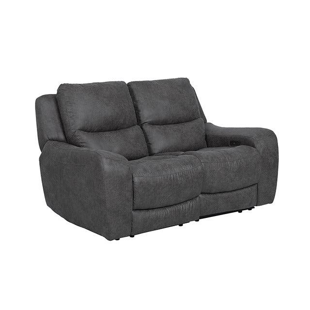Demetrius Power Loveseat, Dark Gray