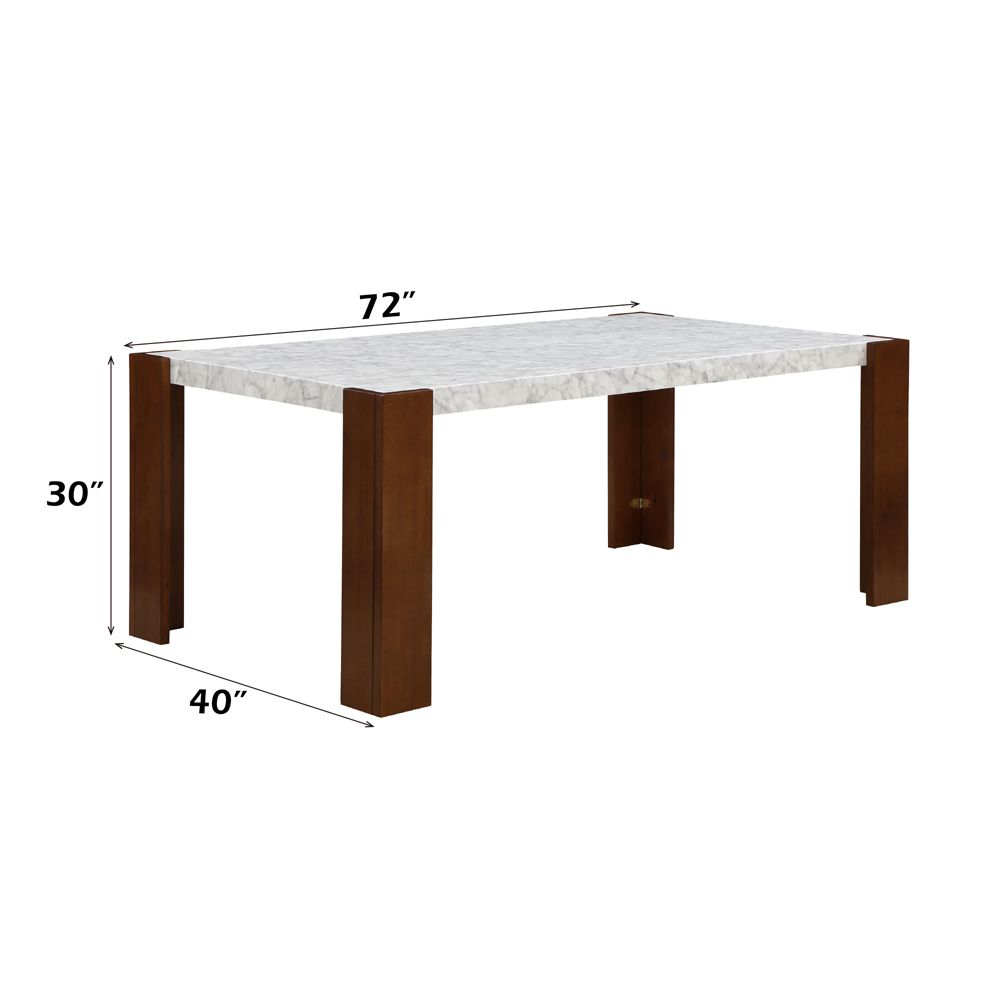 Hettie Dining Table W/Engineeed Stone Top – dimensions diagram