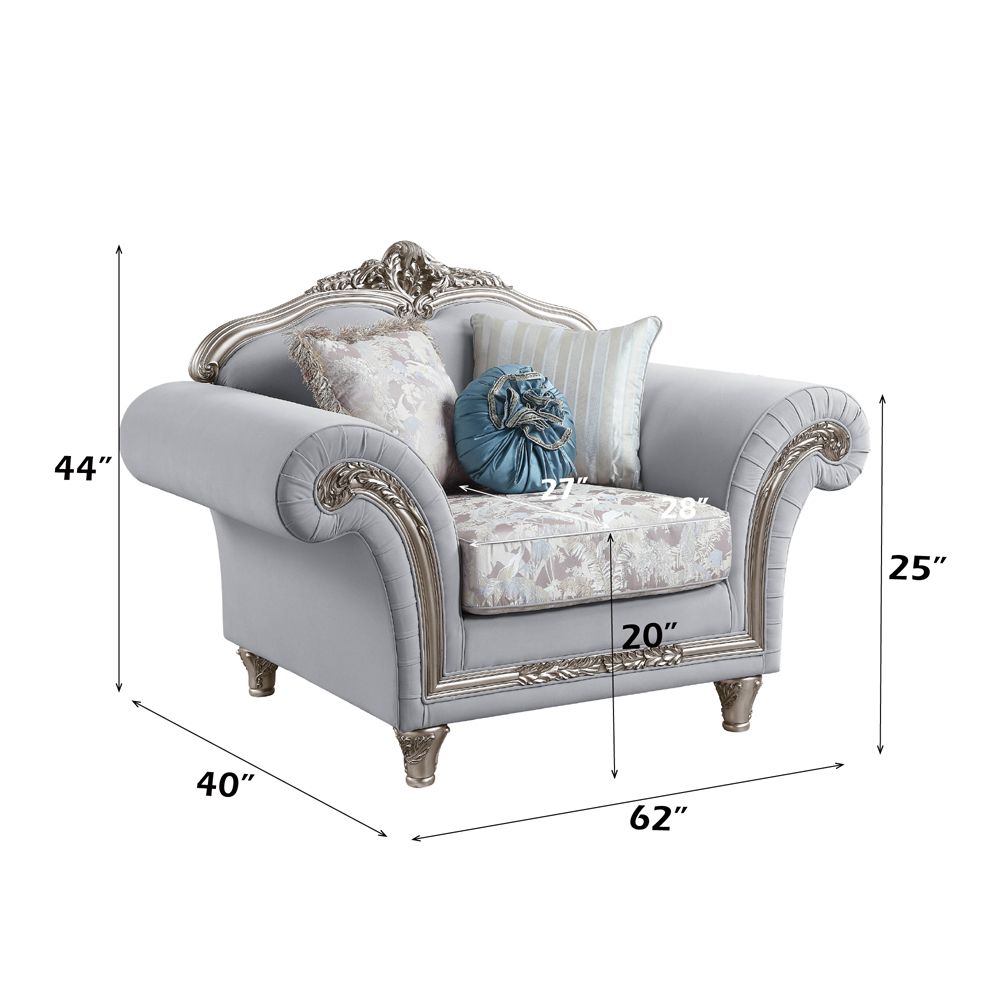 Pelumi Chair W/3 Pillows – dimensions diagram
