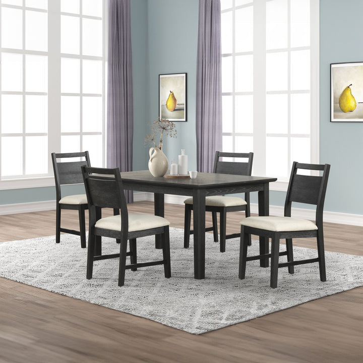 Sable Crest 5 Piece Rectangle Dining Table &amp; 4 Chairs-Black