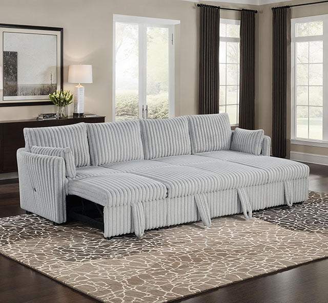 Denholme U-Sectional W/ Pull Out, Gray - view 2