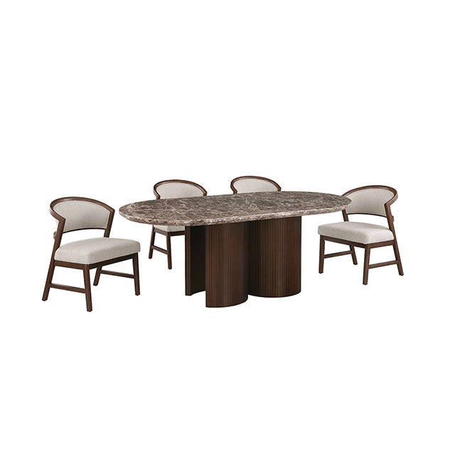 Narvik 5 Pc. Dining Table Set, Dark Brown/Walnut - view 4